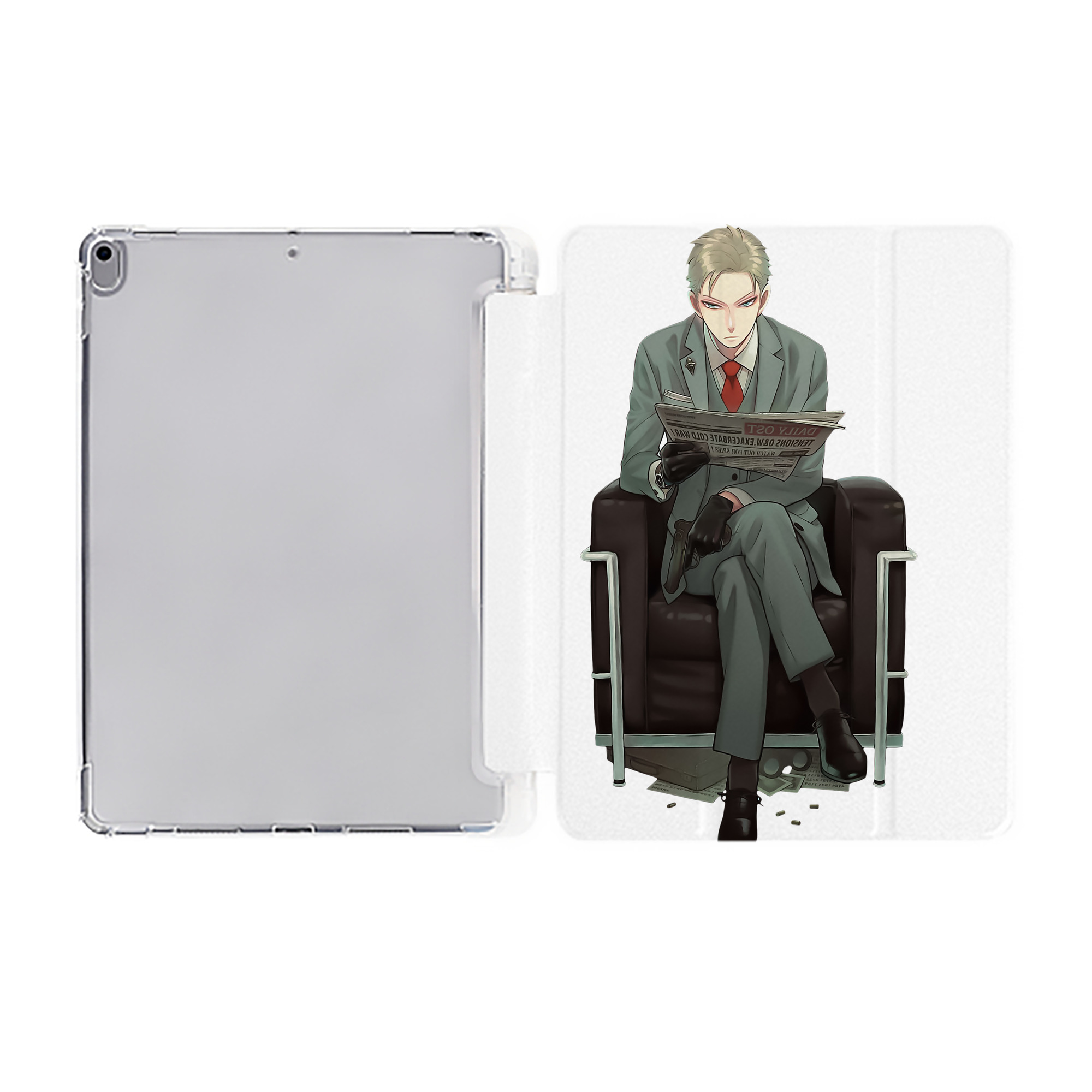 （画像用） SPY×FAMILY间谍家家酒 IPad ケース ペン収納付き 三つ折りスタンド PUレザー×シリコン 対応機種9.5/10.5/10.9インチ